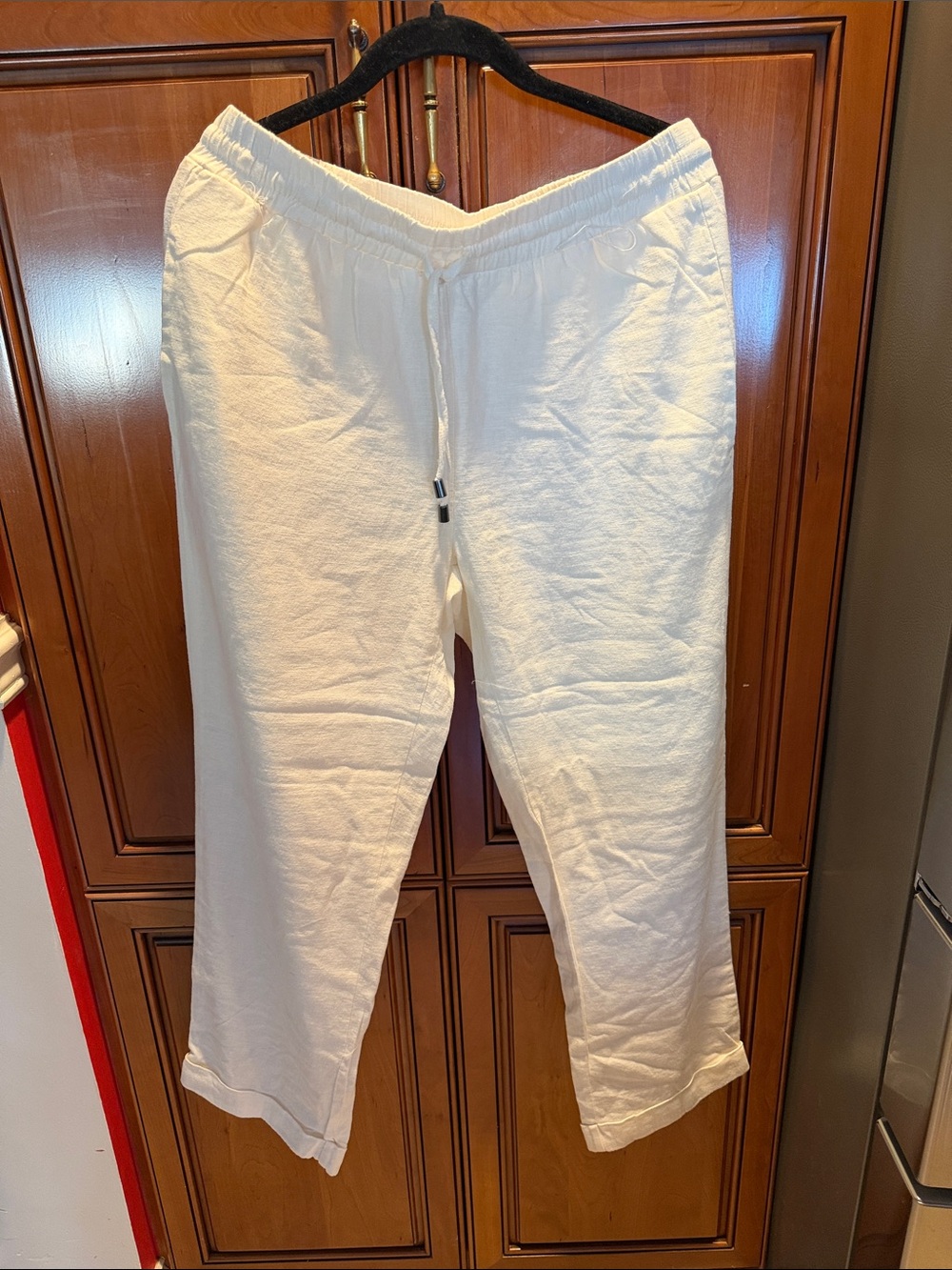 Cable & Gauge Cream Studio Linen blend Pants